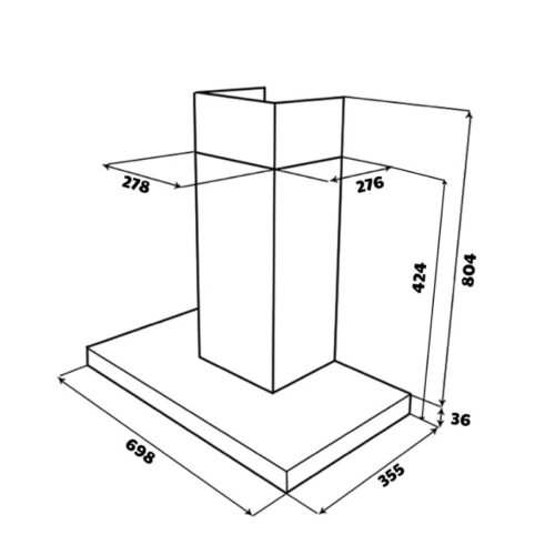 Máy hút mùi áp tường GrandX GX H70T78B 3 kich thuoc may hut mui ap tuong grandx gx h70t78b